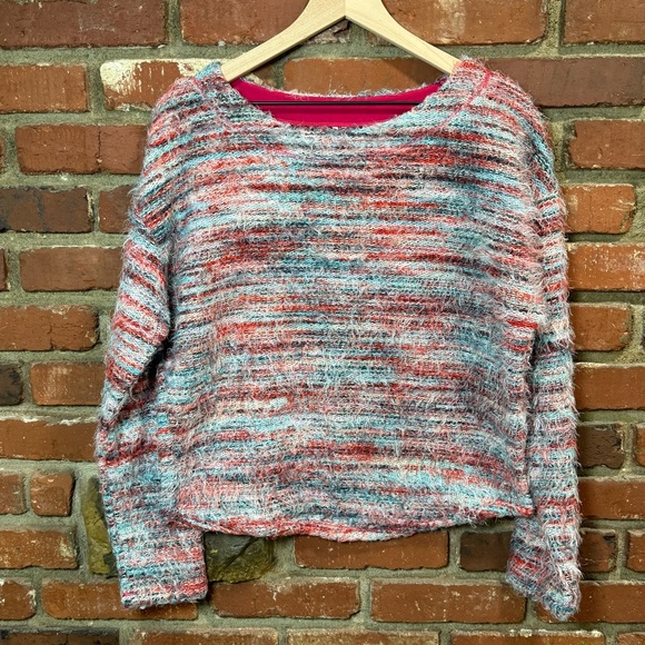 anthropologie Sweaters - Anthropologie women's size medium long sleeve sweater cozy soft pink multi color